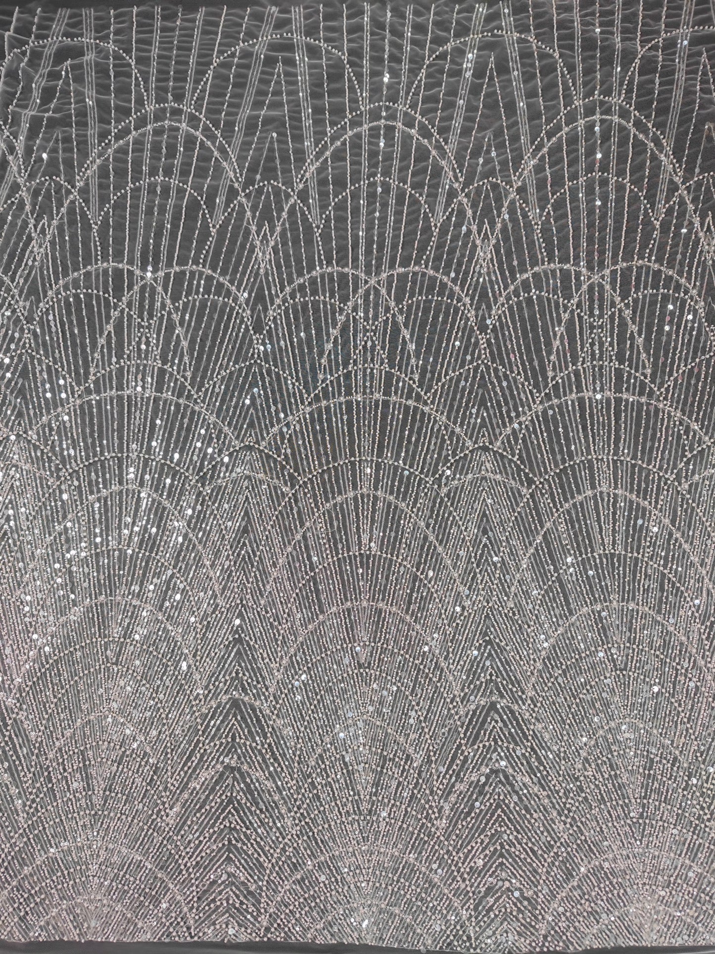 Popular line design tulle mesh beaded sequin wedding bridal lace
