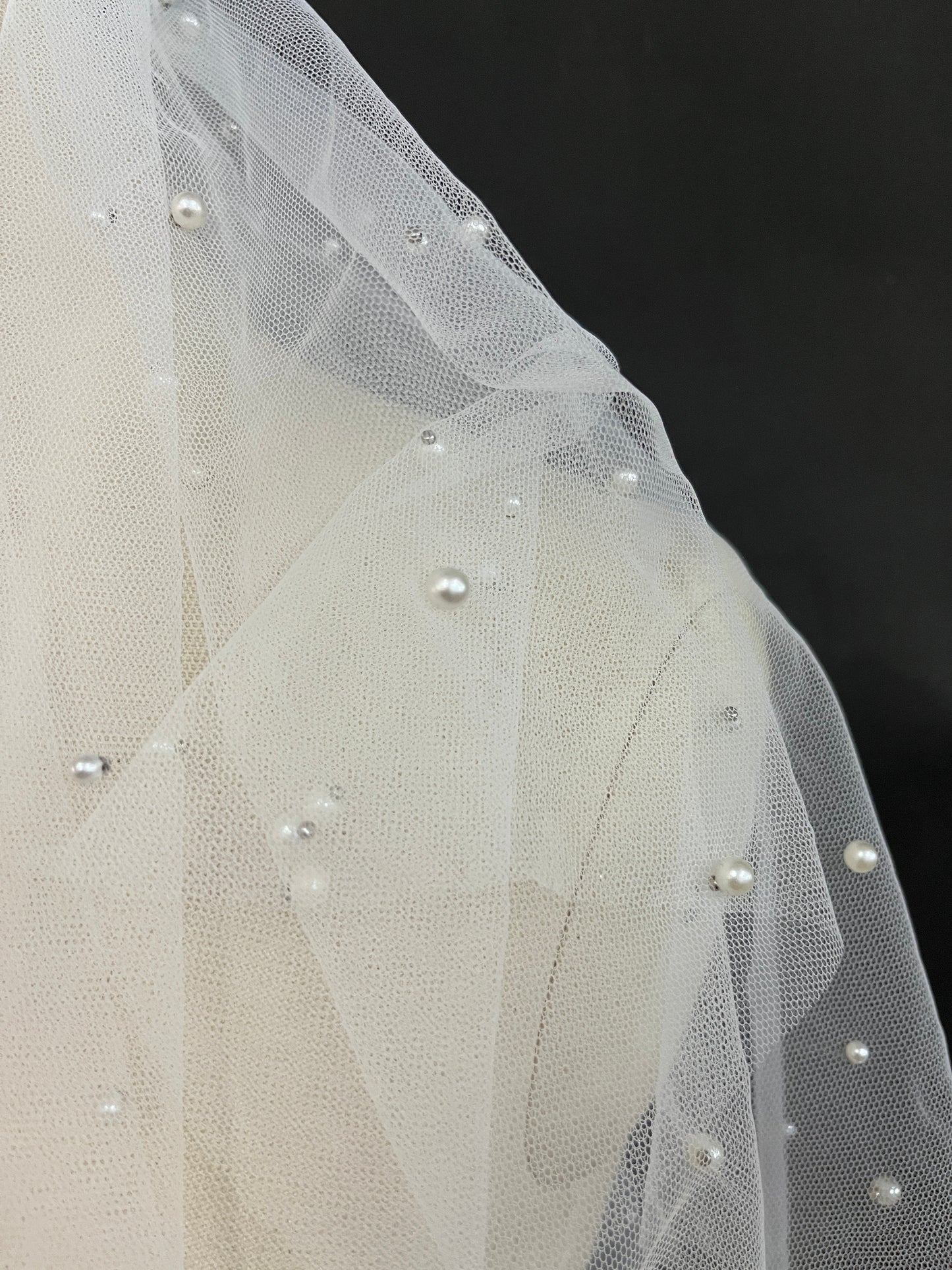 Pearl tulle for veil