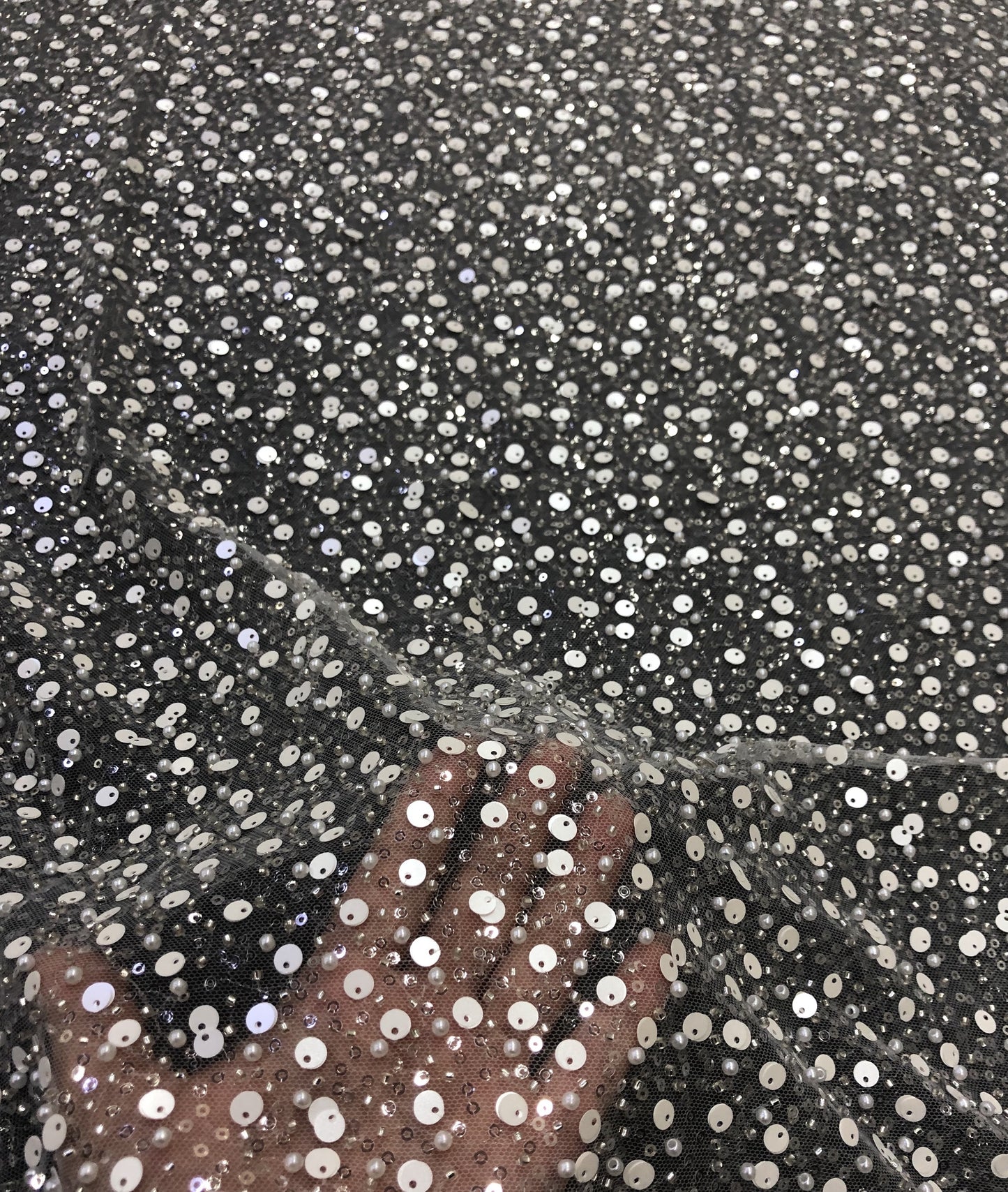 Heavy bead lace for evening wear