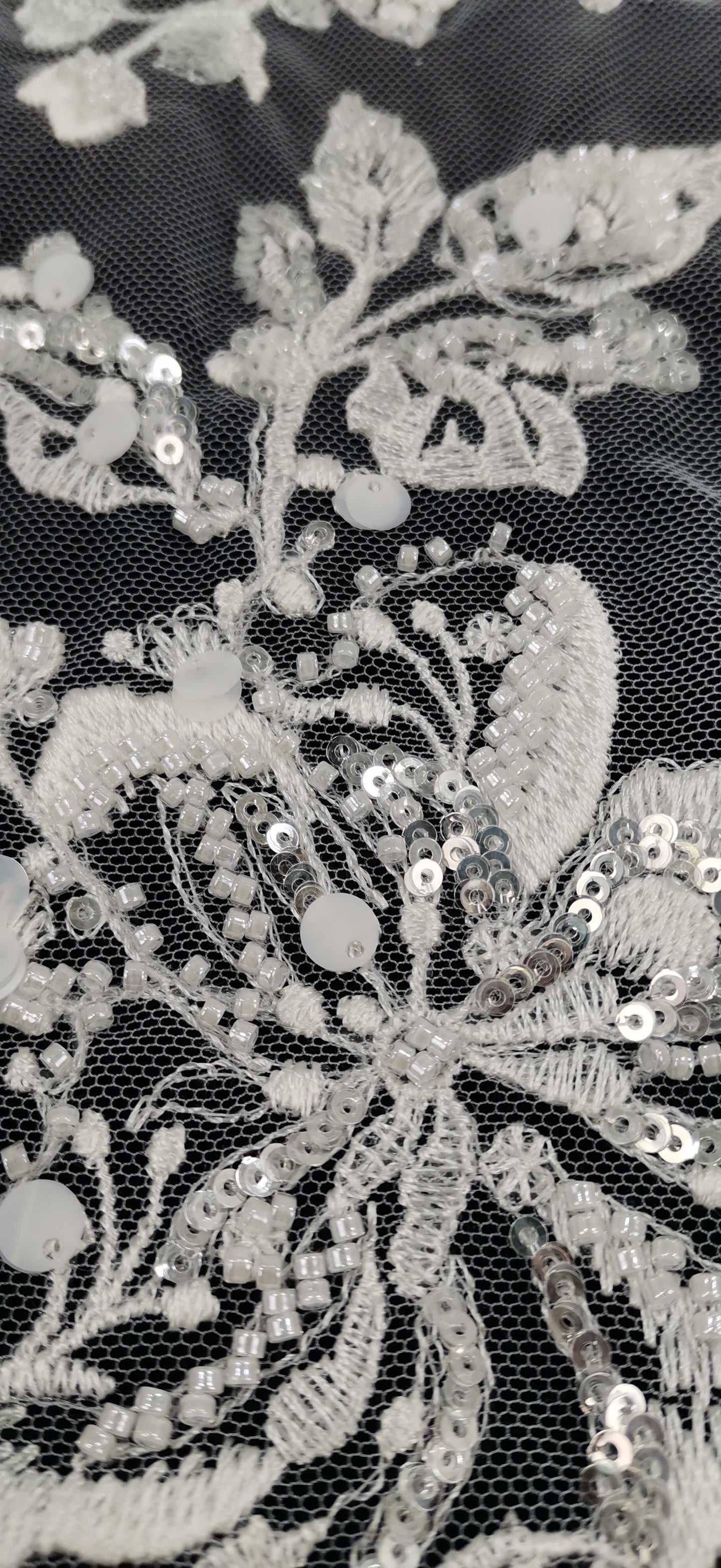 Embroidery lace with beads