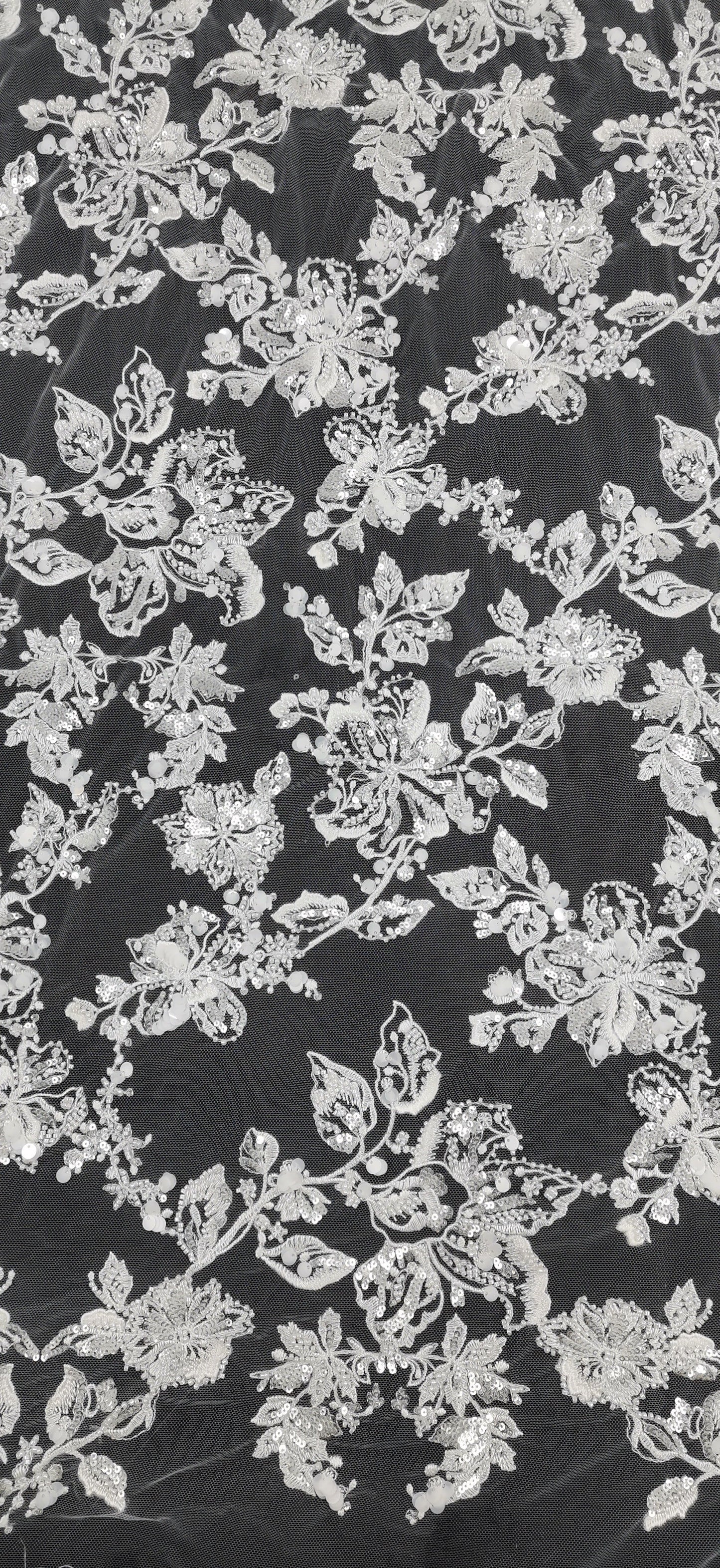 Embroidery lace with beads