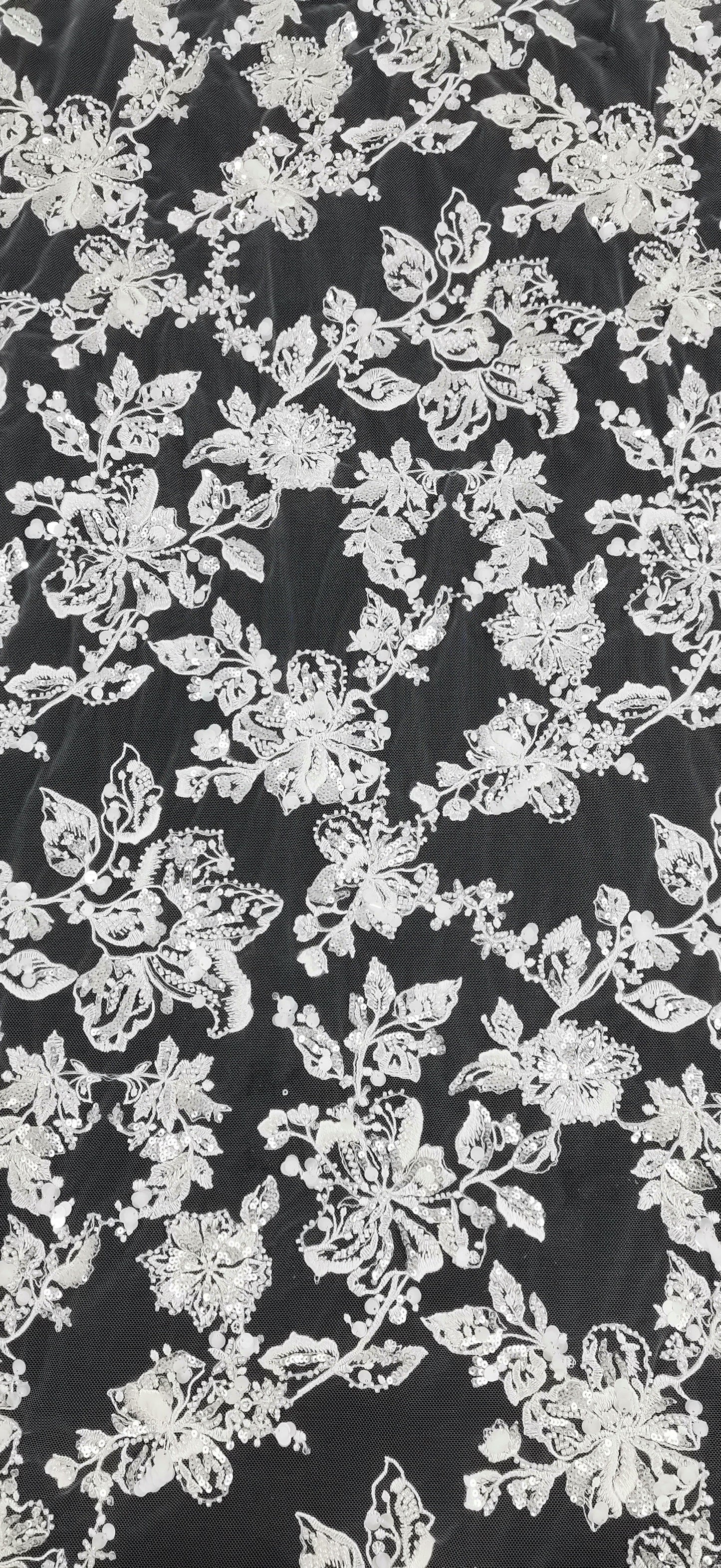 Embroidery lace with beads