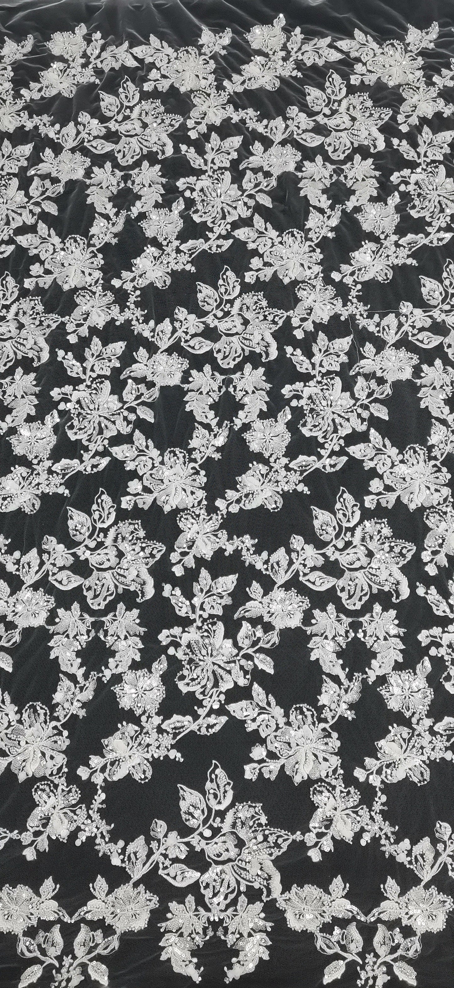 Embroidery lace with beads