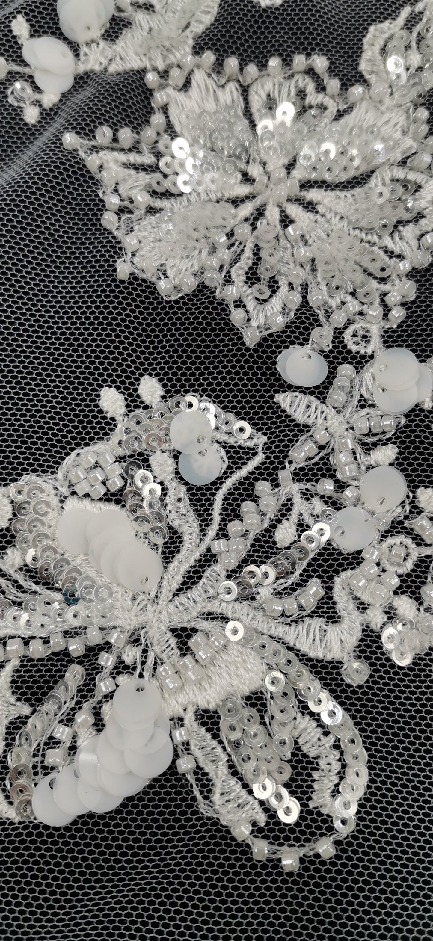 Embroidery lace with beads