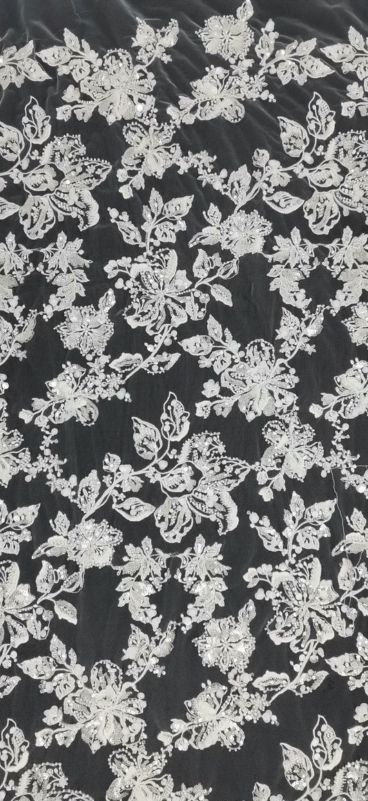 Embroidery lace with beads